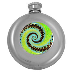 Fractal Julia Mandelbrot Art Round Hip Flask (5 Oz) by Pakrebo