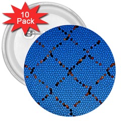 Pattern Structure Background Blue 3  Buttons (10 Pack) 