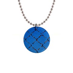 Pattern Structure Background Blue 1  Button Necklace by Pakrebo