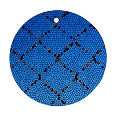 Pattern Structure Background Blue Round Ornament (two Sides) by Pakrebo