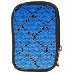 Pattern Structure Background Blue Compact Camera Leather Case by Pakrebo