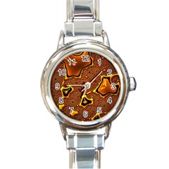 Fractal Julia Mandelbrot Art Round Italian Charm Watch by Pakrebo