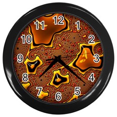 Fractal Julia Mandelbrot Art Wall Clock (black) by Pakrebo