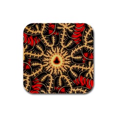 Fractal Julia Mandelbrot Art Rubber Square Coaster (4 Pack)  by Pakrebo