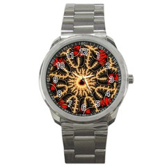 Fractal Julia Mandelbrot Art Sport Metal Watch by Pakrebo