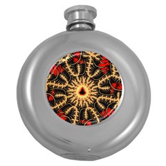 Fractal Julia Mandelbrot Art Round Hip Flask (5 Oz)