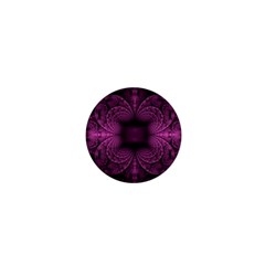 Fractal Magenta Pattern Geometry 1  Mini Buttons by Pakrebo