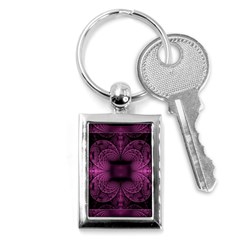 Fractal Magenta Pattern Geometry Key Chains (rectangle)  by Pakrebo