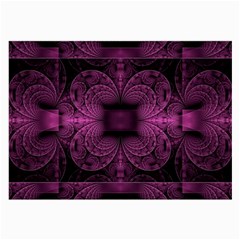 Fractal Magenta Pattern Geometry Large Glasses Cloth (2-side) by Pakrebo