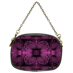 Fractal Magenta Pattern Geometry Chain Purse (two Sides) by Pakrebo