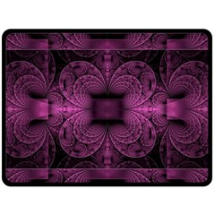 Fractal Magenta Pattern Geometry Fleece Blanket (large)  by Pakrebo