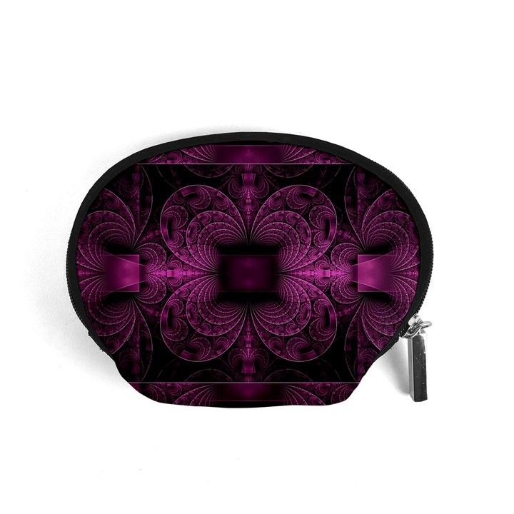 Fractal Magenta Pattern Geometry Accessory Pouch (Small)