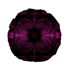 Fractal Magenta Pattern Geometry Standard 15  Premium Flano Round Cushions by Pakrebo