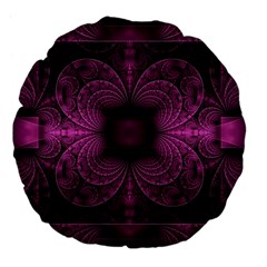 Fractal Magenta Pattern Geometry Large 18  Premium Flano Round Cushions by Pakrebo