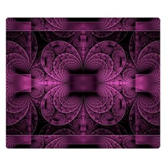 Fractal Magenta Pattern Geometry Double Sided Flano Blanket (small)  by Pakrebo