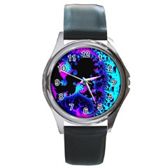 Fractal Pattern Spiral Abstract Round Metal Watch by Pakrebo