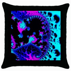 Fractal Pattern Spiral Abstract Throw Pillow Case (black) by Pakrebo