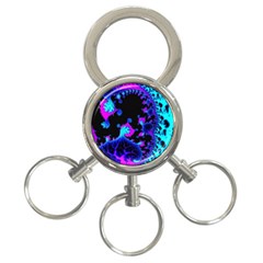 Fractal Pattern Spiral Abstract 3-ring Key Chains by Pakrebo