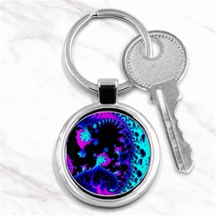 Fractal Pattern Spiral Abstract Key Chains (round)  by Pakrebo