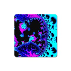 Fractal Pattern Spiral Abstract Square Magnet by Pakrebo