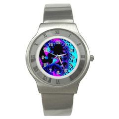 Fractal Pattern Spiral Abstract Stainless Steel Watch