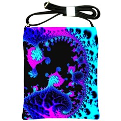 Fractal Pattern Spiral Abstract Shoulder Sling Bag by Pakrebo