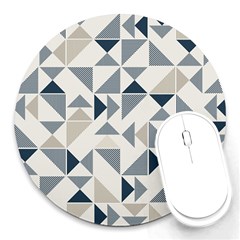 Geometric Triangle Modern Mosaic Round Mousepads by Pakrebo