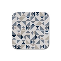 Geometric Triangle Modern Mosaic Rubber Coaster (square)  by Pakrebo