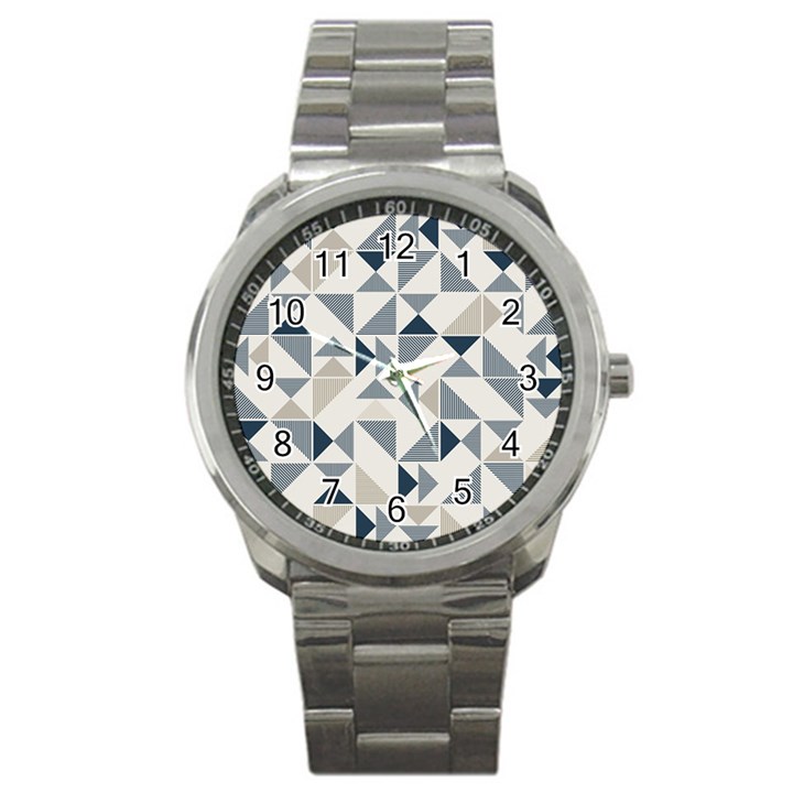 Geometric Triangle Modern Mosaic Sport Metal Watch