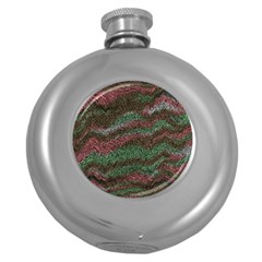 Pattern Structure Background Lines Round Hip Flask (5 Oz) by Pakrebo