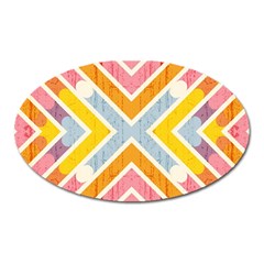 Line Pattern Cross Print Repeat Oval Magnet by Pakrebo