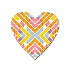 Line Pattern Cross Print Repeat Heart Magnet by Pakrebo