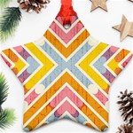 Line Pattern Cross Print Repeat Star Ornament (Two Sides) Front