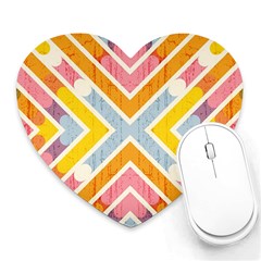 Line Pattern Cross Print Repeat Heart Mousepads by Pakrebo