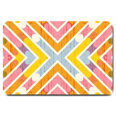 Line Pattern Cross Print Repeat Large Doormat  by Pakrebo