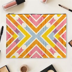 Line Pattern Cross Print Repeat Cosmetic Bag (xl) by Pakrebo