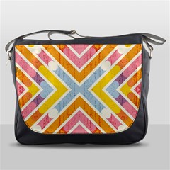 Line Pattern Cross Print Repeat Messenger Bag by Pakrebo