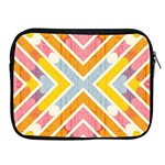 Line Pattern Cross Print Repeat Apple iPad 2/3/4 Zipper Cases Front