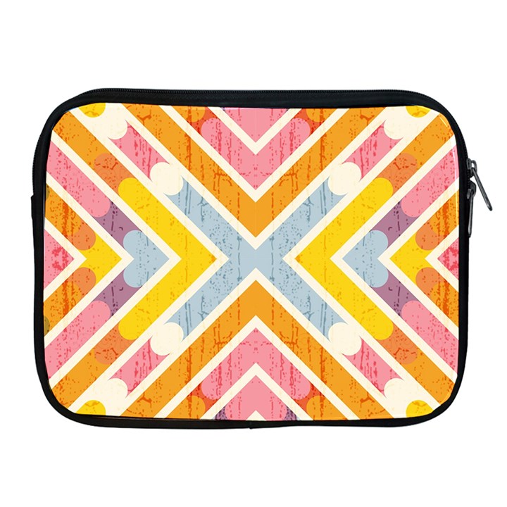 Line Pattern Cross Print Repeat Apple iPad 2/3/4 Zipper Cases