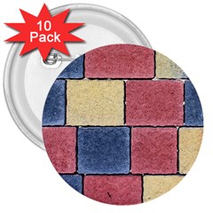 Model Mosaic Wallpaper Texture 3  Buttons (10 Pack)  by Pakrebo