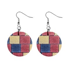 Model Mosaic Wallpaper Texture Mini Button Earrings by Pakrebo