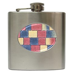 Model Mosaic Wallpaper Texture Hip Flask (6 Oz) by Pakrebo