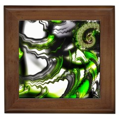 Fractal Green Trumpet Trump Framed Tiles