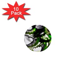 Fractal Green Trumpet Trump 1  Mini Buttons (10 Pack) 