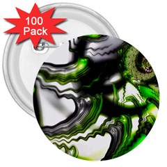 Fractal Green Trumpet Trump 3  Buttons (100 Pack)  by Pakrebo