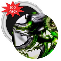 Fractal Green Trumpet Trump 3  Magnets (100 Pack) by Pakrebo