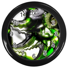 Fractal Green Trumpet Trump Wall Clock (black)