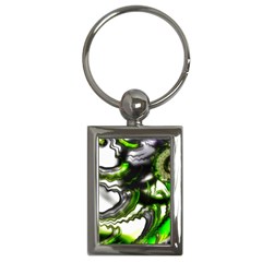 Fractal Green Trumpet Trump Key Chains (rectangle) 