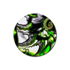 Fractal Green Trumpet Trump Rubber Coaster (round) 