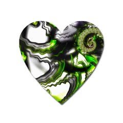 Fractal Green Trumpet Trump Heart Magnet by Pakrebo